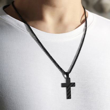 Flag Cross Verse Necklace