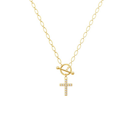 Diamond Toggle Cross Necklace