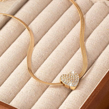 Rhinestone Heart Necklace