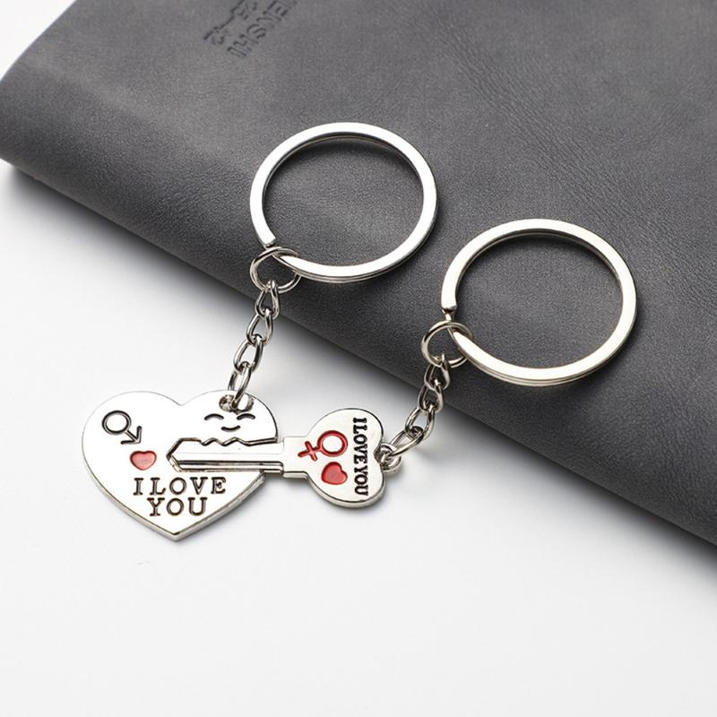 2pc Lovers Heart Keychain Set