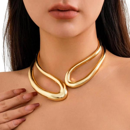 Minimal Hollow Chunky Necklace