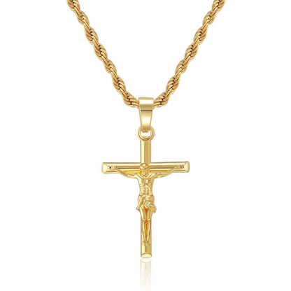 14K Gold Plated Crucifix Cross Necklace