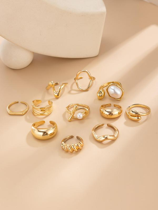 11pc Dainty Irregular Stacking Rings Set