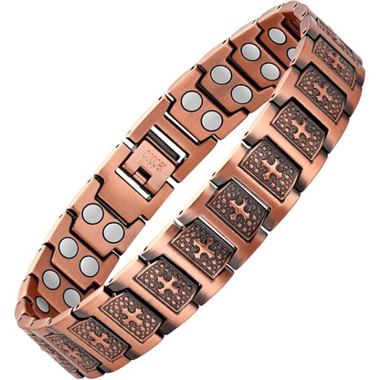 Cross Emblem Magnetic Copper Bracelet