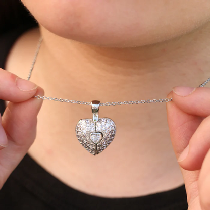 Personalized Heart Treasure Chest Necklace