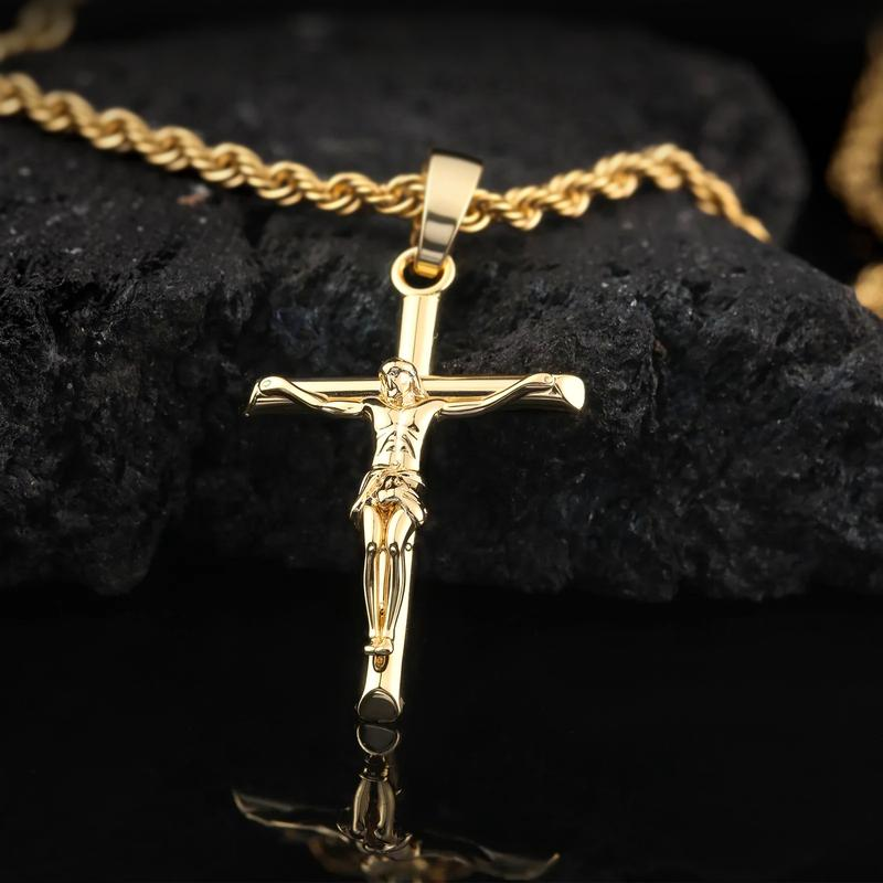 14K Gold Plated Crucifix Cross Necklace