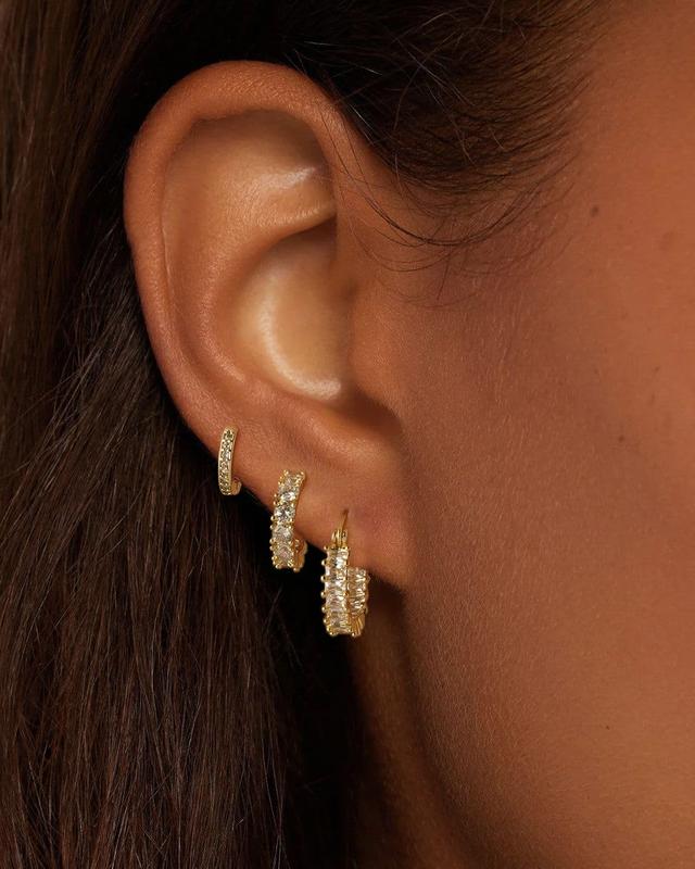 14K 3pc Gold Hoop Earrings