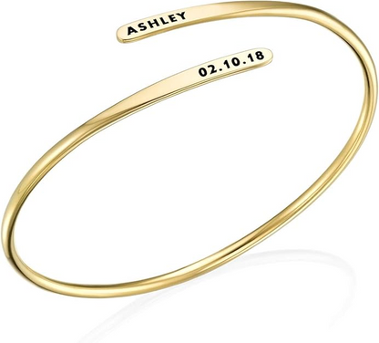 Engraved Adjustable Cuff Bracelet