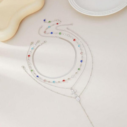 4 Piece Vintage Cross Layered Necklace