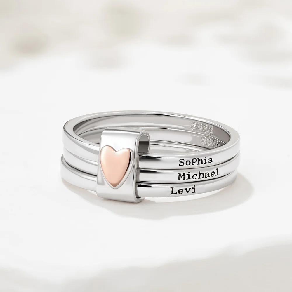 Personalized Heart Stackable Ring