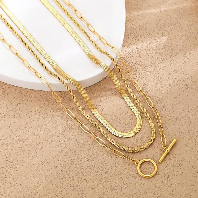 3pc Layered Toggle Necklace Set