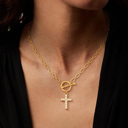 Diamond Toggle Cross Necklace