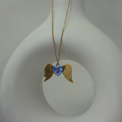 Personalized Angel Wing Photo Necklace