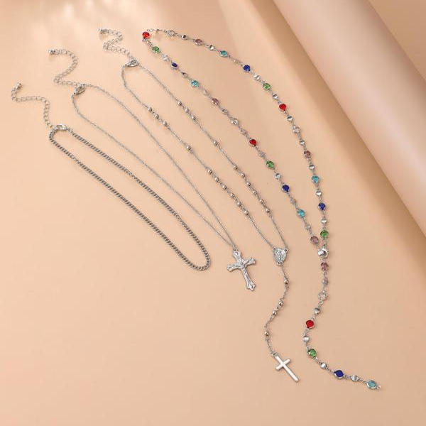 4pc Cross Layered Necklaces