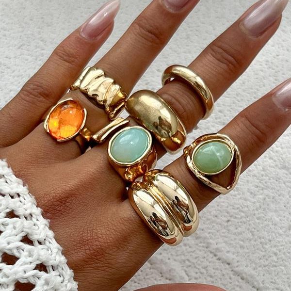 Vintage Stone Ring Set