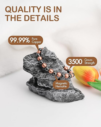Hematite Bead Copper Magnetic Bracelet