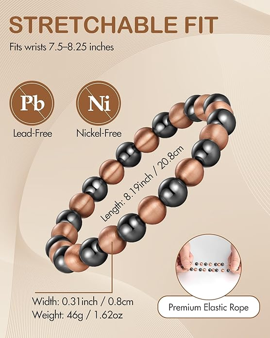 Hematite Bead Copper Magnetic Bracelet