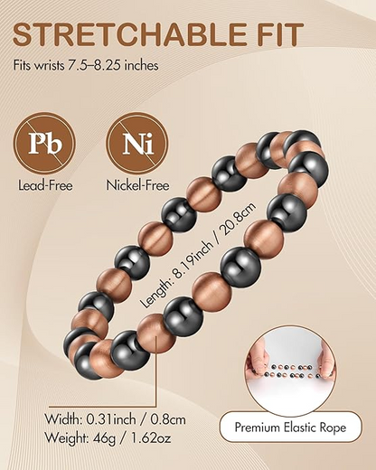 Hematite Bead Copper Magnetic Bracelet