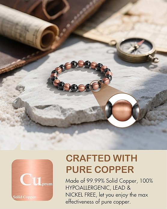 Hematite Bead Copper Magnetic Bracelet