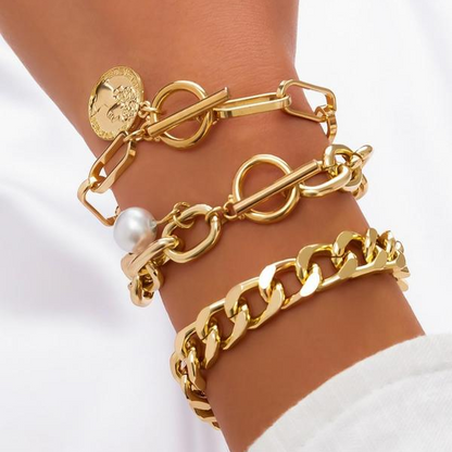 3pc Chunky Stackable Bracelet Set