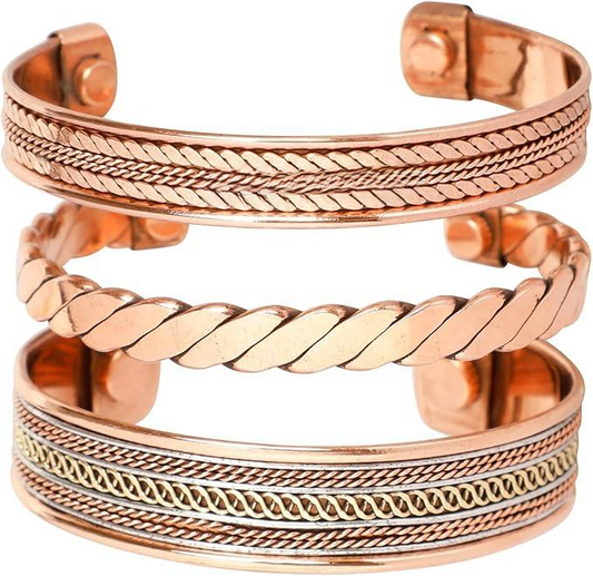 3pc Copper Cuff Bracelet