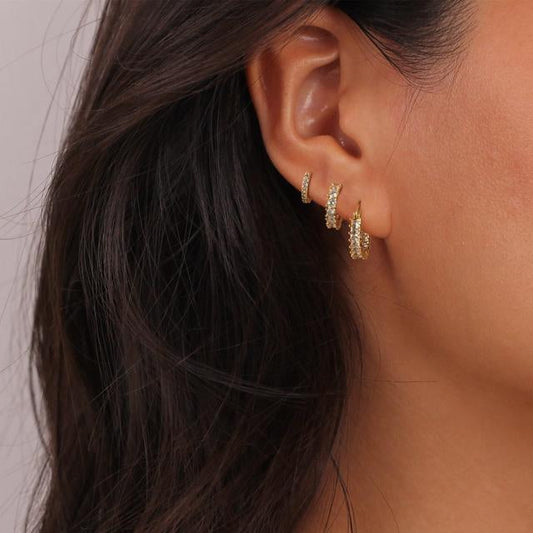 14K 3pc Gold Hoop Earrings