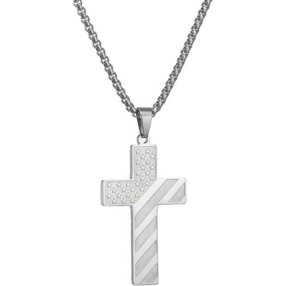 Flag Cross Verse Necklace