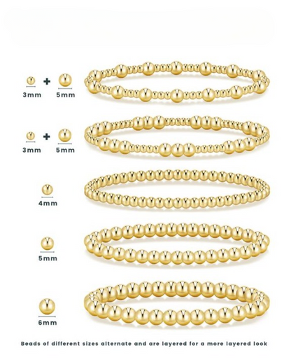 5pc Gold Beaded Bracelet Set