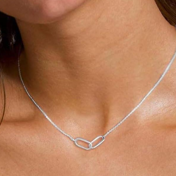 Dainty Intertwined Paperclip Necklace