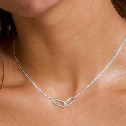 Dainty Intertwined Paperclip Necklace