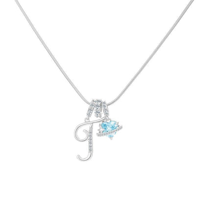 14k Initial Heart Charm Necklace