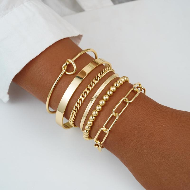 6pc 14k Bracelet Set