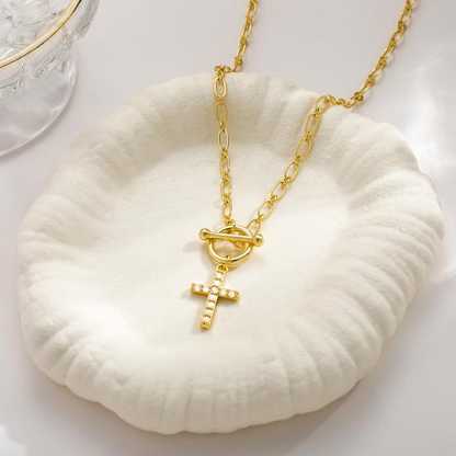 Diamond Toggle Cross Necklace