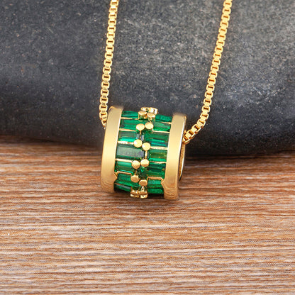 Rhinestone Circle Pendant Necklace