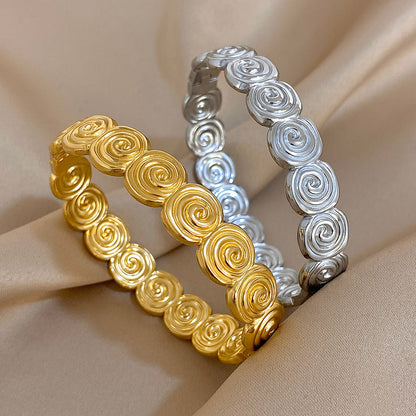 Gold Swirl Pattern Bangle Bracelet