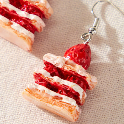 Strawberry Cake Slice Earrings