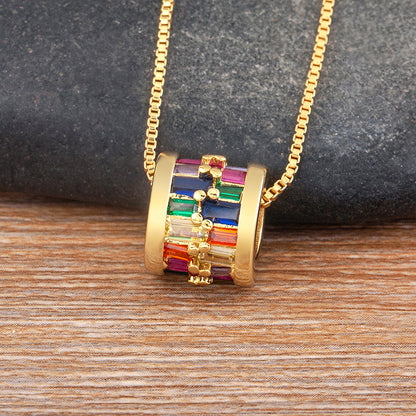 Rhinestone Circle Pendant Necklace