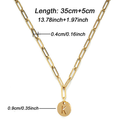 Chunky Initial Pendant Chain Necklace
