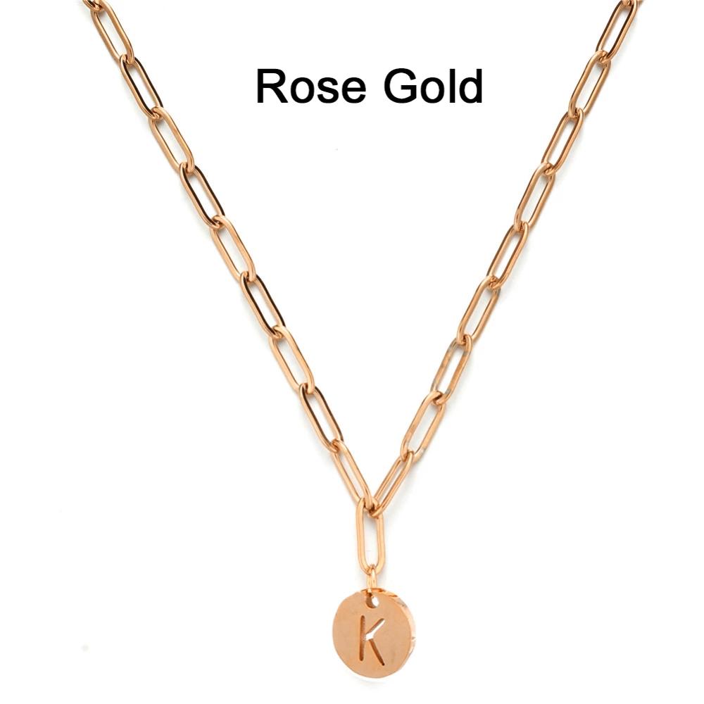 Chunky Initial Pendant Chain Necklace