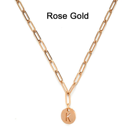 Chunky Initial Pendant Chain Necklace