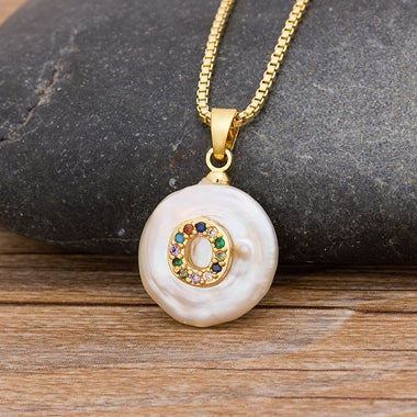 Initial Pearl Pendant Necklace