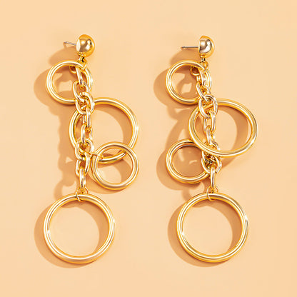 Punk Circle Link Chain Earrings