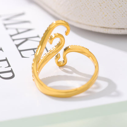 Gold Octopus Adjustable Ring