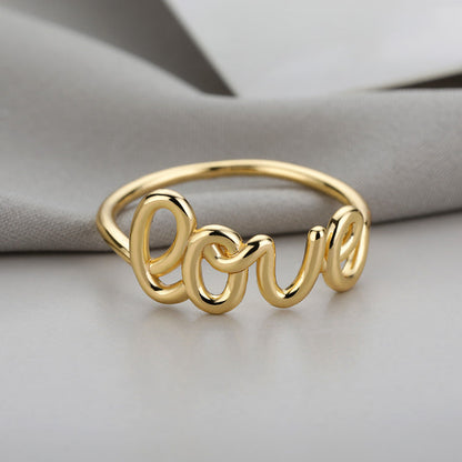 Geometric LOVE Letter Ring