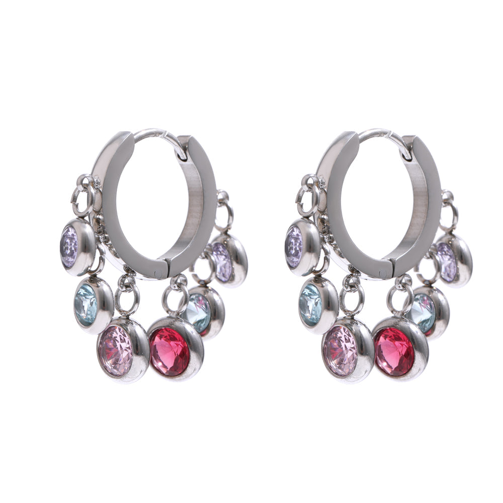 Crystal Dangle Hoop Earrings