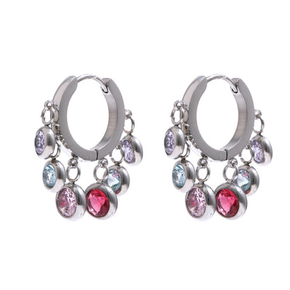 Crystal Dangle Hoop Earrings
