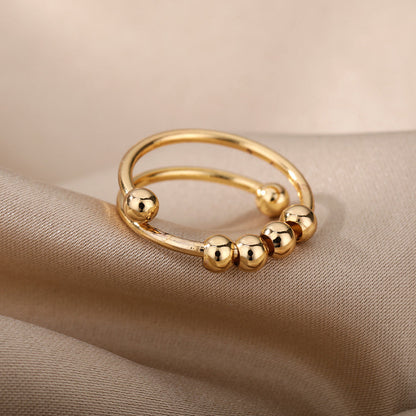 Gold Ball Accent Ring