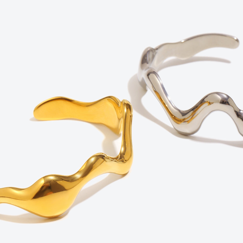 Chunky Abstract Metal Cuff Bracelet