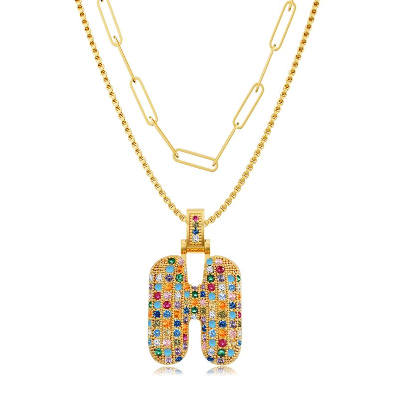 2pc Initial Bubble Necklace Set