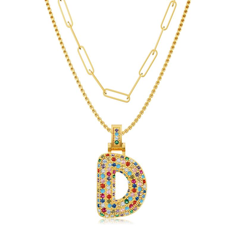 2pc Initial Bubble Necklace Set